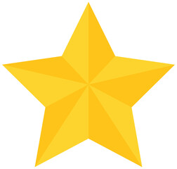 Golden star isolated on white background