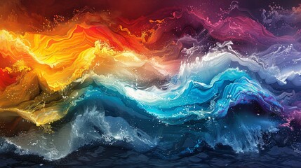 Abstract Art of Fire and Water