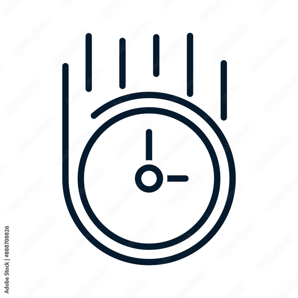 Poster fast reaction concept. vector linear icon isolated on white background.
