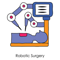 Robotic Surgery Icon with editable stroke.
