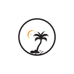 creative palm tree element template logo.logo can be for Business,holiday, Arabic and label.