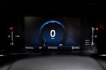 car​ instrument panel, car​ speed motor of​ night, car​ dashboard​ modern​ automobile...