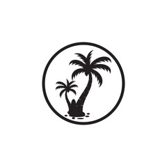 creative palm tree element template logo.logo can be for Business,holiday, Arabic and label.