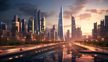 Fototapeta premium Cinematic View of Riyadh City, Saudi Arabia