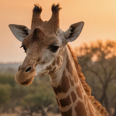 Obraz premium a giraffe that is standing in the grass