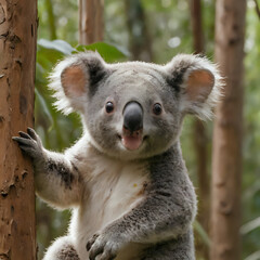 Obraz premium a koala bear that is standing on a tree
