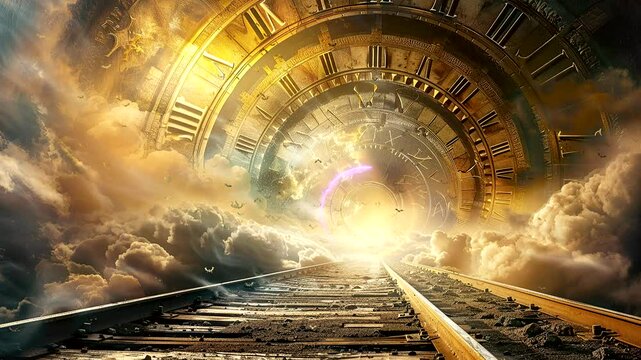 Temporal Tapestry: A Time-Hopping Exploration of the Defining Moments in an Idealized Existence. Seamless looping time-lapse virtual 4k video animation background