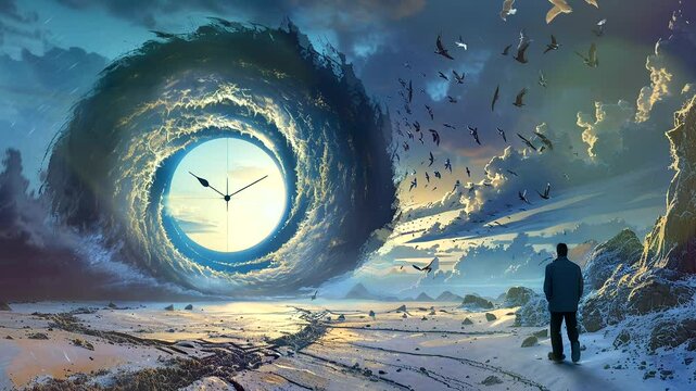 Chronological Chronicles: Time-Lapse Glimpses into the Defining Stages of an Exemplary Human Experience. Seamless looping time-lapse virtual 4k video animation background