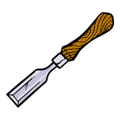 chisel icon hand drawn halftone color vector illustration