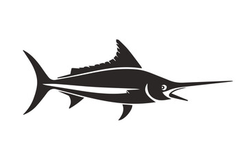 Verious fishs vector set icons silhouettes style with white background