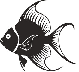 Verious fishs vector set icons silhouettes style with white background