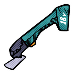 electric oscillating icon hand drawn halftone color vector illustration woodworking tool