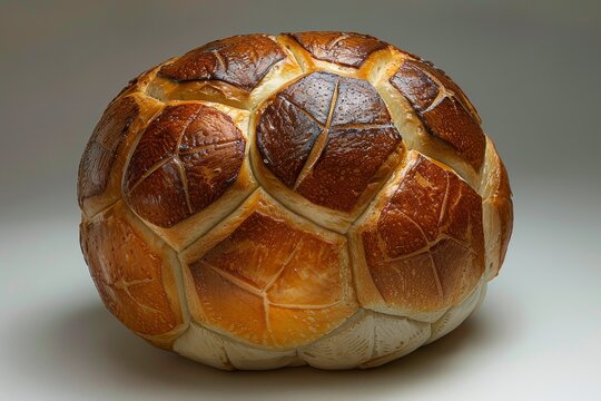 Bread that looks like a soccer ball.