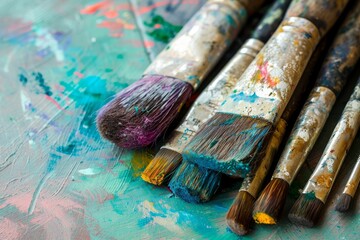Obraz premium Paint stained brushes