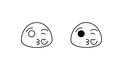 Kiss icon design with white background stock illustration