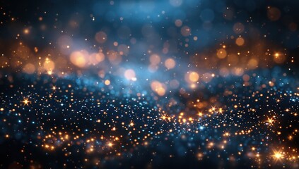 Naklejka premium Sparkling Blue and Gold Abstract Background