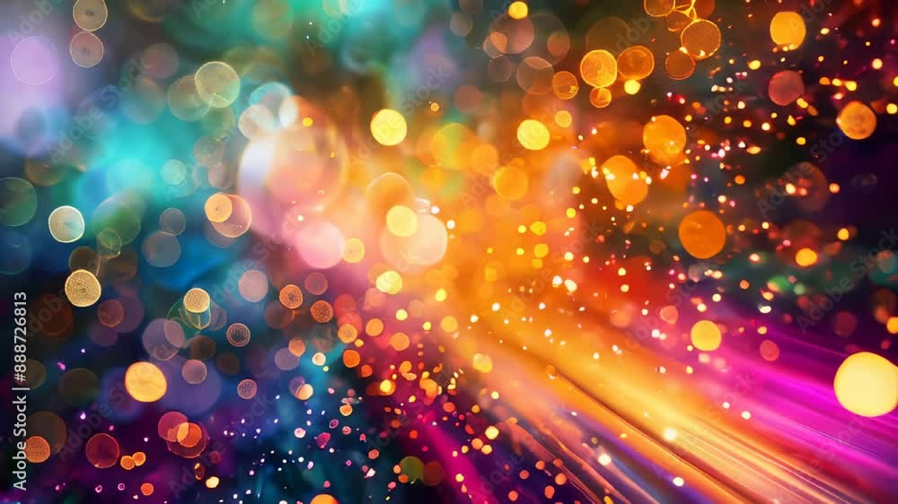 Aufkleber vibrant bokeh light background with colorful and abstract light patterns, perfect for festive and ce