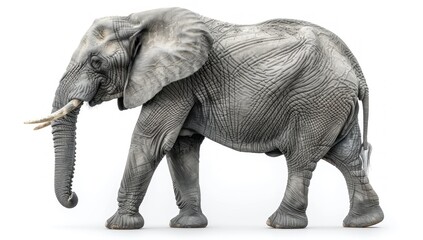 Obraz premium African Elephant Isolated on White Background