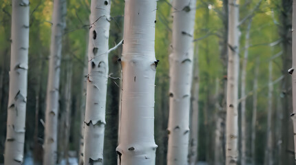 Naklejka premium a many white trees that are in the woods