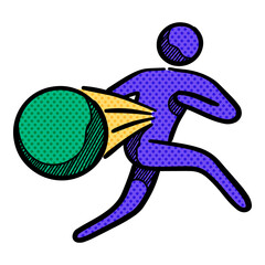 Sketch icons football players halftone color vector illustration