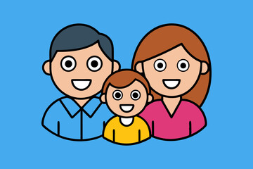 Happy family icon design, vector art illustration