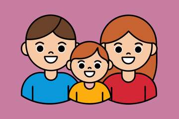 Happy family icon design, vector art illustration