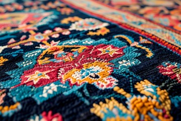 Fototapeta premium Turkish carpet up close featuring intricate patterns in oriental design