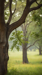 Fototapeta premium a large tree with a bunch of leaves on it