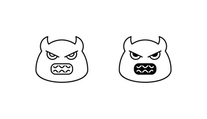 Demon icon design with white background stock illustration