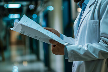 Scientist holding a published research paper, representing academic success
