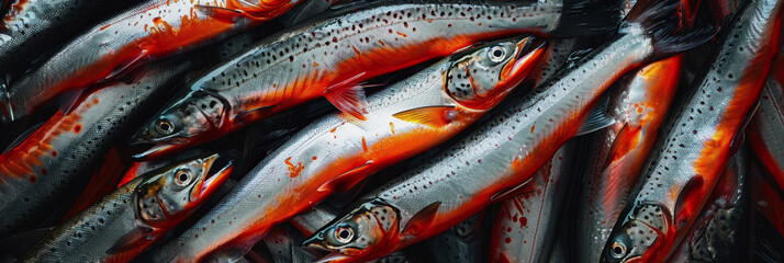 Fototapeta premium The herring Festival in Finland. a big catch of herring.Lots of fish