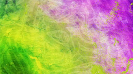 Arabic calligraphy wallpaper on a wall with a Pink Green background and old paper interlacing....