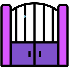 fence filled line icon