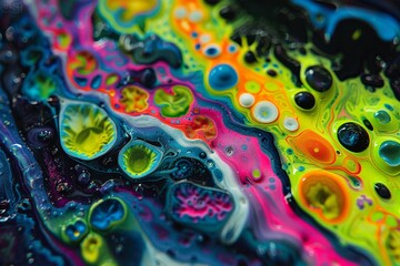 Obraz premium Abstract digital artwork with vibrant and swirling patterns dynamic and imaginative design modern and striking visual impact playful and lively atmosphere