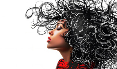 graphic advertising images focusing on beauty and hair