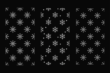 snowflake seamless pattern vector set