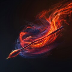 Fototapeta premium 17. 3D witch's broom icon, swirling magic trail, logo design