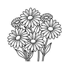 Rose and other floral silhoutte,vector art and illustration