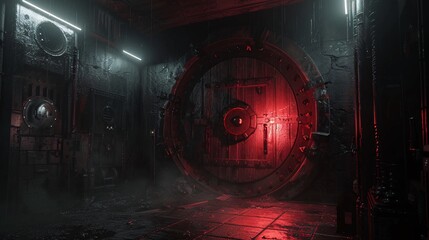 35. Halloween Day: Minimalist cursed object vault, single haunted artifact, heavy security