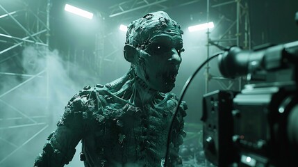 38. Halloween Day: Professional horror game motion capture studio, actor in suit, real-time monster rendering