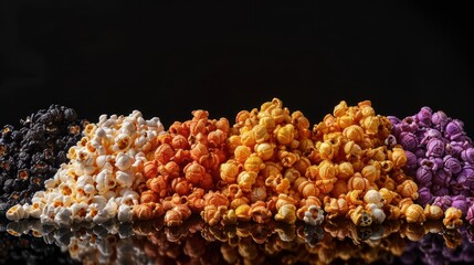 Delicious Gourmet Popcorn with Exotic Flavors in Studio Lighting - Premium Upscale Snack Concept, Generative Ai