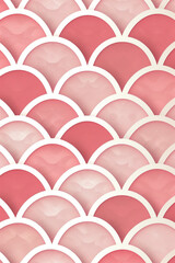 pink and white cutout pattern with simple symmetrical fish scale design