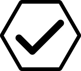 Check Mark Hexagon Inverse Icon