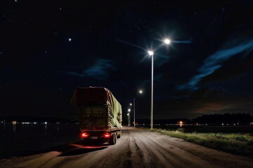 야간 도로, truck,night,load