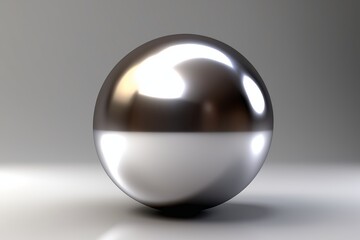 Shiny 3D glass sphere icon with subtle reflection, isolated on black background