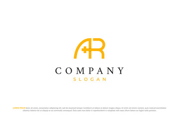 letter a r and key monogram logo