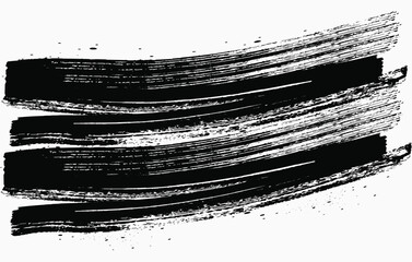 Grunge Paint stripe . Vector brush Stroke . Distressed line banner . Black isolated paintbrush collection . Modern Textured shape . Dry border in Black , vector.eps