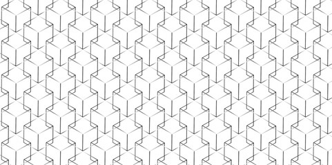 Vector hexagonal illustration seamless grid metal wallpaper wire design. geometric gradient black and white square honeycomb diamond surface background.