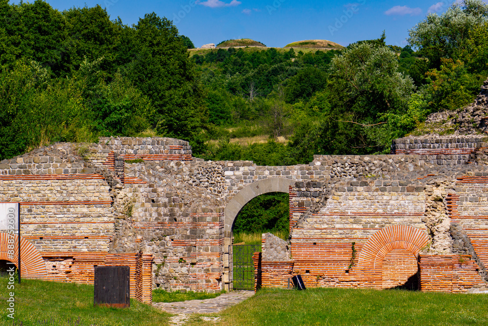 Wall mural ancient roman ruins of felix romuliana near gamzigrad in serbia under the bright summer sky