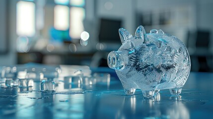 Frozen Piggy Bank on Ice